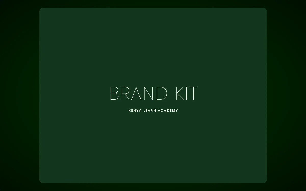 Kenya Learn Academy — Brand Kit — A full brand kit so an education brand stops improvising its own look.