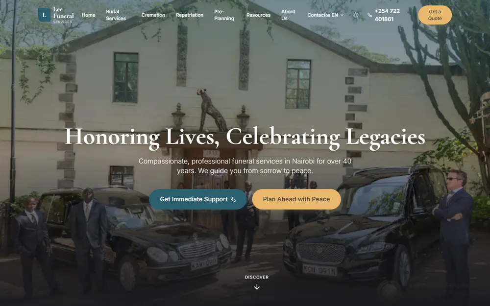 Lee Funeral Home — A broken site rebuilt into a dependable support pathway for grieving families.
