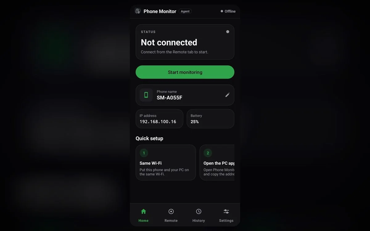Phone Monitor — A private system for monitoring and controlling multiple Android phones from one computer.