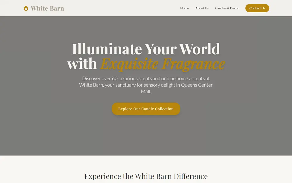 White Barn — A premium scent and home-accent store, given the online presence it never had.